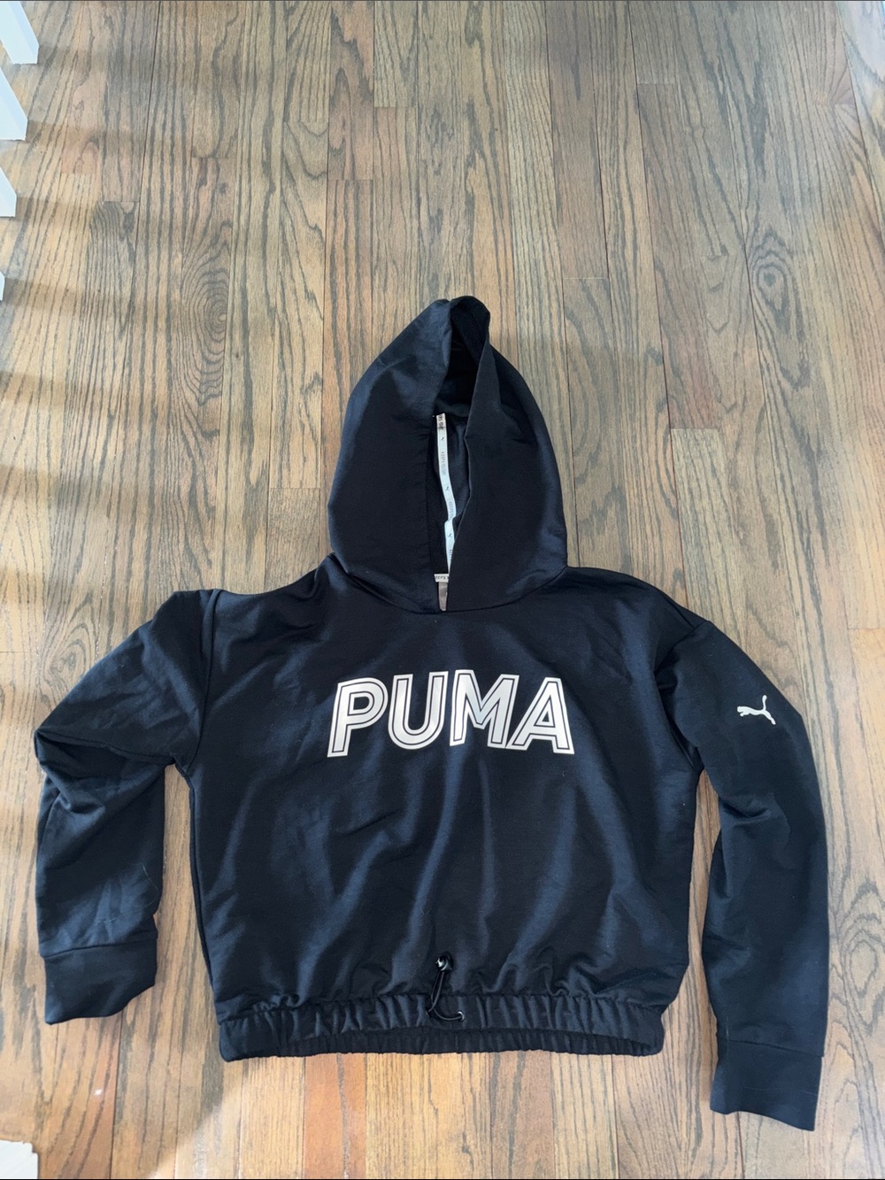 Puma Black Pullover Hoodie with White Logo